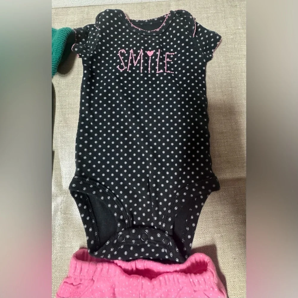 Carter's Teal and Floral Jumpsuit Set